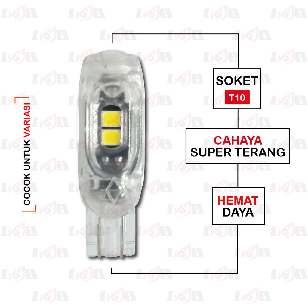 T10 GS1 3030 Led 5 Mata Lampu Sen Senja Motor Mobil Luminos 9Nine