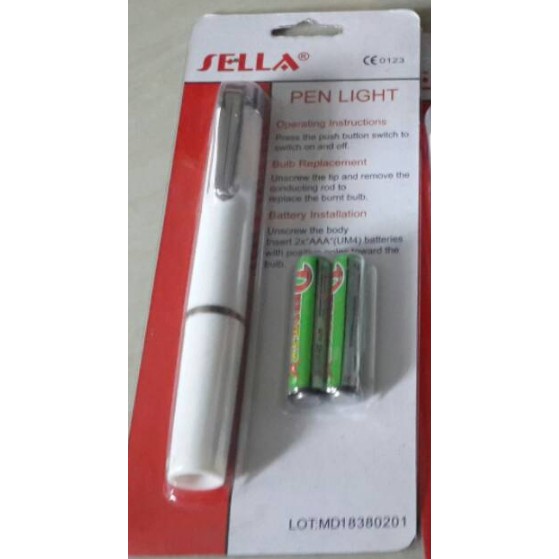 Penlight Medis LED Kesehatan Sella Pen Light Diagnostic Senter Pena Pulpen Sinar Cahaya Putih