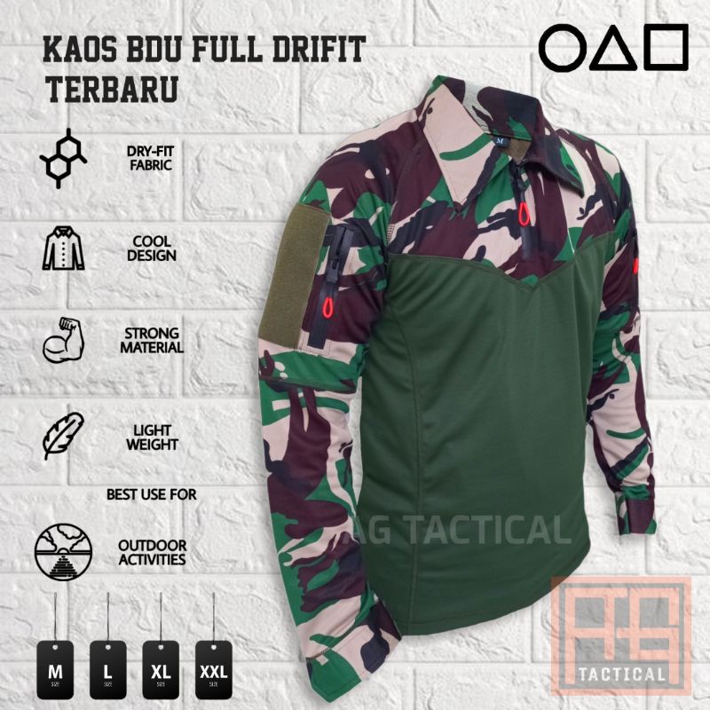 Kaos BDU Dryfit Tactical V Terbaru Dryfit Kombinasi Loreng Termurah