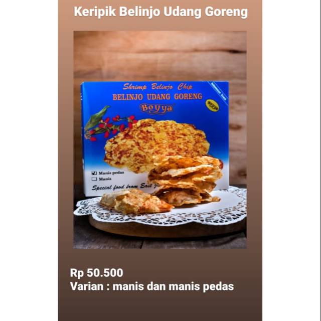 Keripik belinjo udang khas surabaya