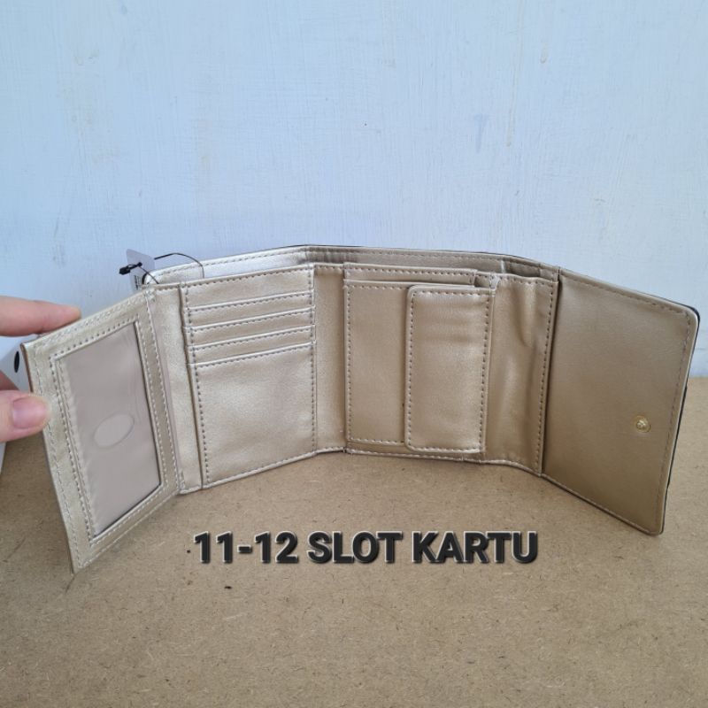 BIG SALE 6.6 DISKON Dompet lipat wanita logo city trifold 4 warna sintetis 12 slot kartu muat koin logam size small sampai medium large wanita