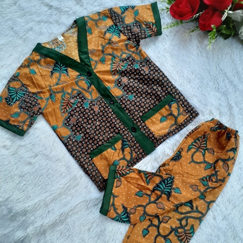 Piyama Batik Anak Murah Warna Cerah  Untuk Cowok Cewek Usia  1-5 Tahun.