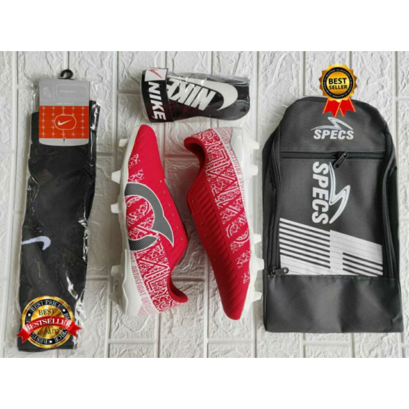 Paket komplit sepatu bola nikke tempo mercurial x termurah sepatu sepakbola hypervenom,promo1212-Ortus merah