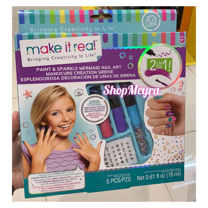 Make It Real Paint and Sparkle Mermaid Nail Art