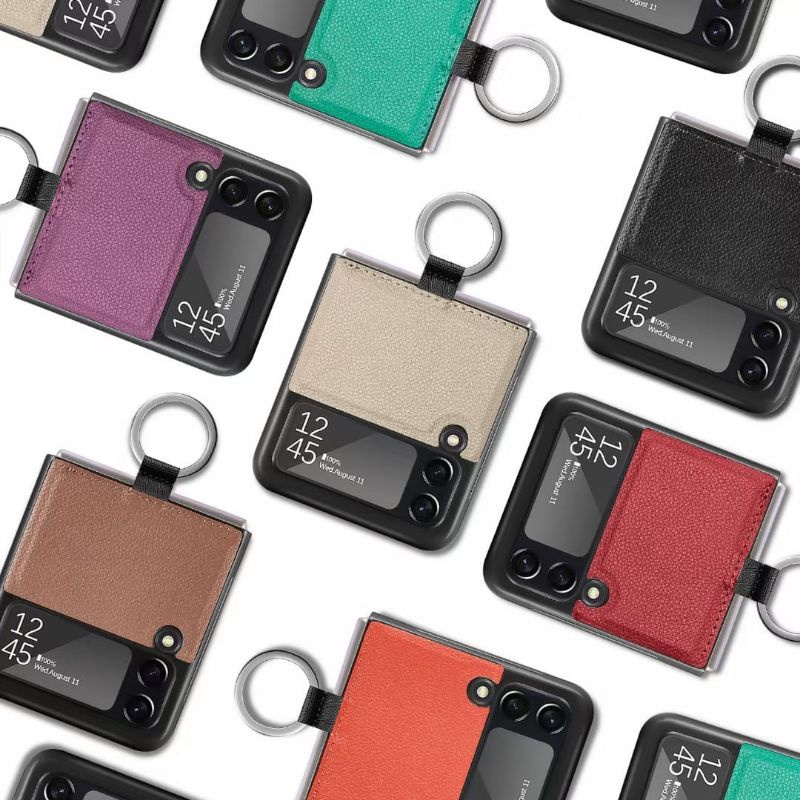 YKCS 0187 Case Lipat with Ring For SAMSUNG Z Flip 3 Flip3 Softcase Leather kulit Warna Lipat with Ri