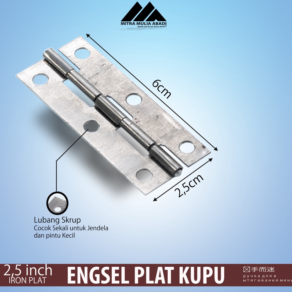 Engsel Kupu Plat Besi 2.5 inch &quot; Hinges Jendela Pintu 6cm