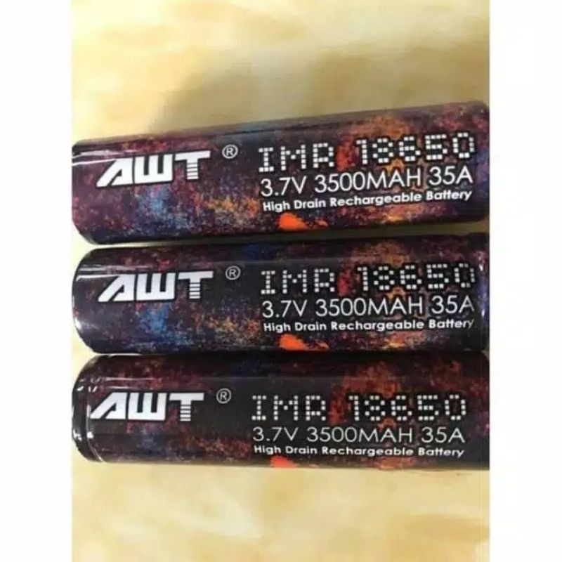 Baterai AWT RAINBOW 3500 mAh 18650 Harga Satuan