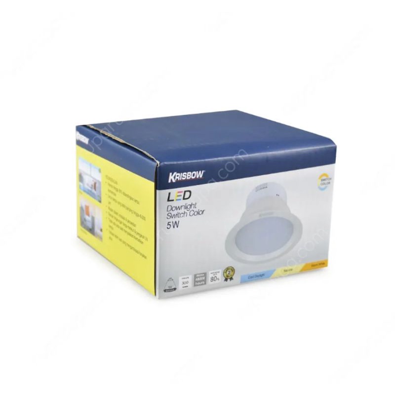 Lampu krisbow downlight 5W switch colour