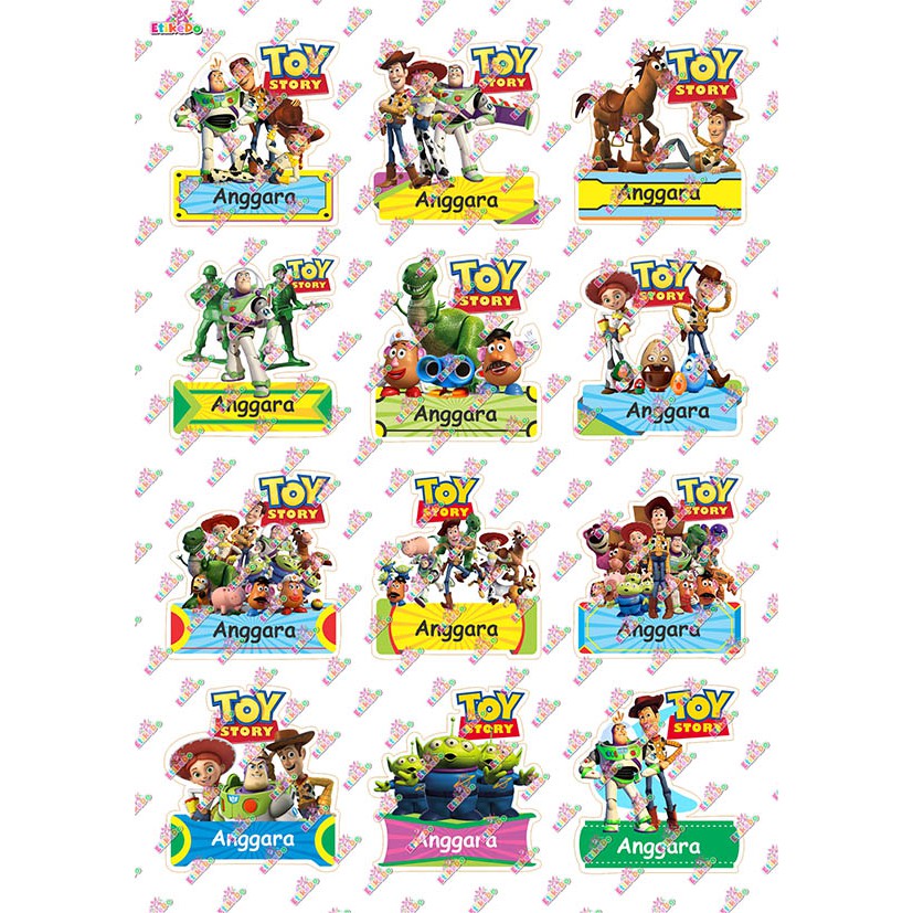 

LABEL NAMA TOY STORY 48 STIKER - ANTI AIR/ROBEK/LUNTUR -2 Nama TY1L2