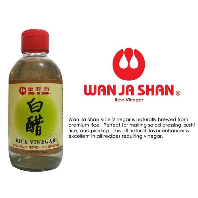 Wan Ja Shan Cuka Beras Rice Vinegar 200ml Arak Masak Bumbu Saus Taiwan Shopee Indonesia