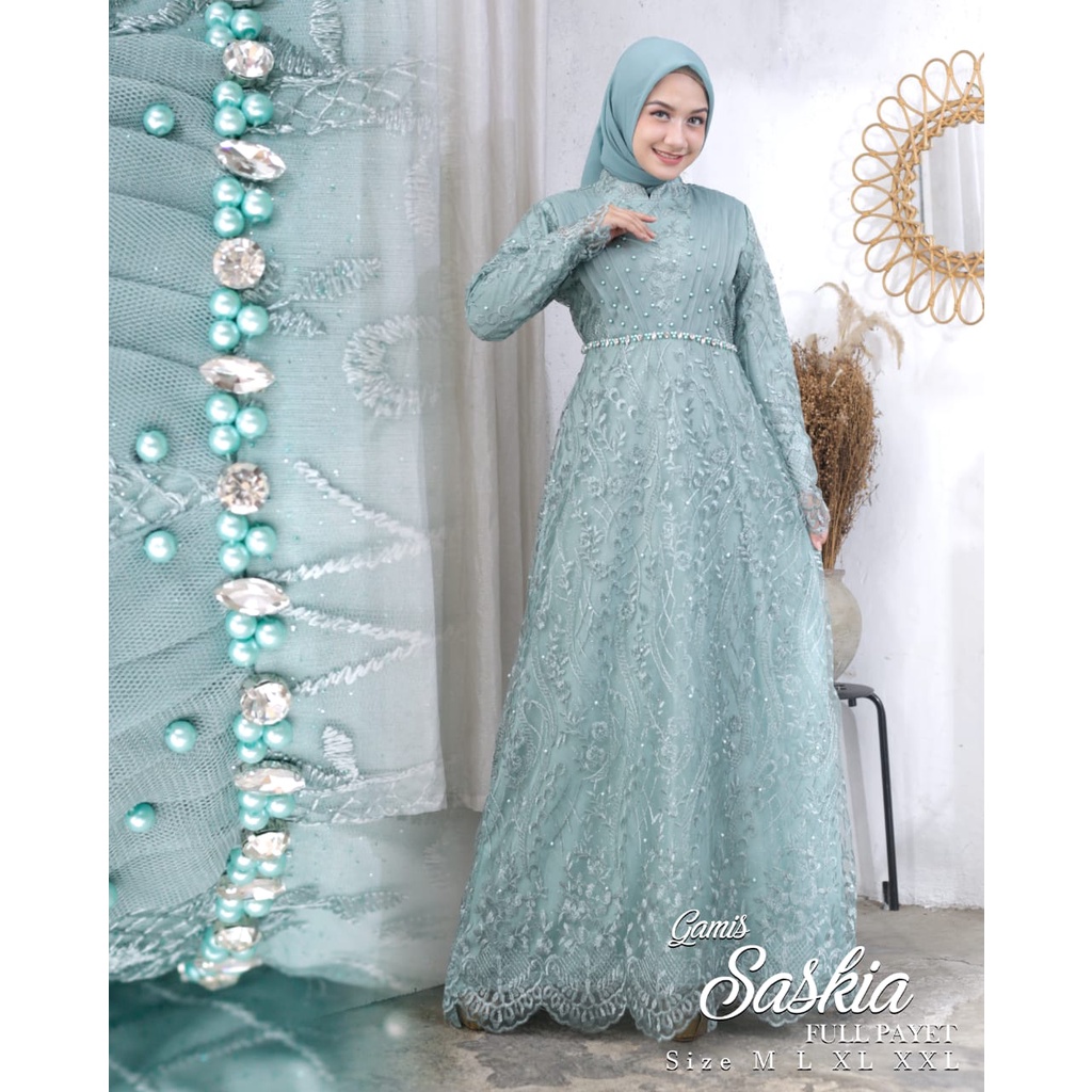 Gamis Sazkia NK / Gamis Pesta / Gamis Modern / Kebaya Gamis Modern / Kebaya Wisuda / Kebaya Modern / Gamis / Kebaya