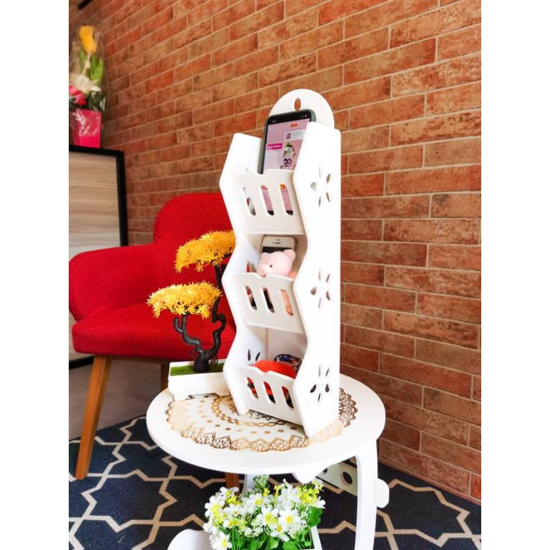 Storage Decorative Rack Shabby chic rak gantung kosmetik hp remote dll