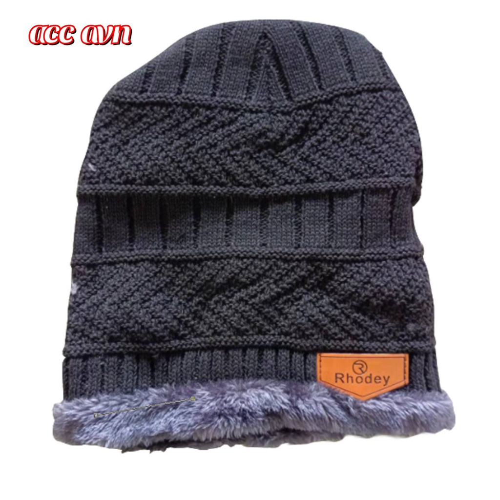 Beanie Rajut Topi Cupluk Gunung Pria Wanita Rhodey Kupluk Rajut Beanie Hitam