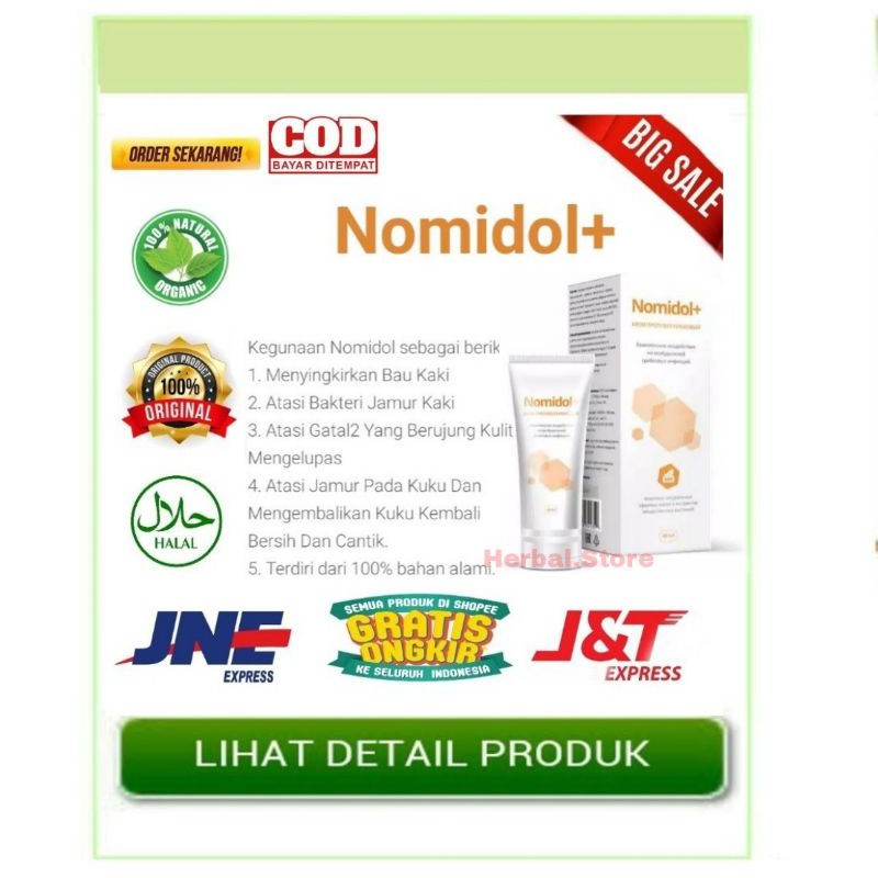 Nomidol Cream Original Obat Penghilang Jamur Kuku Kaki Kulit