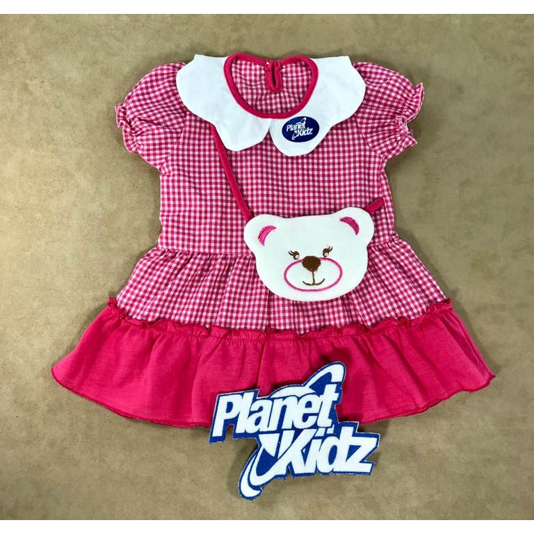 [S-028] Baju Bayi Perempuan/Dress Bayi Kualitas Planet kids  0-6bln