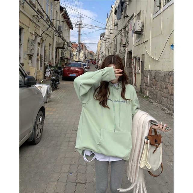 S - XXXXXL(6XL) Hoodie MINT Green Hijau Sage Oversize CHANGE Korean Style Jacket Boy Gilr Unisex Jumbo sweater mint Bigsize Matcha Sage Green Tumblr XXXL XXXXXL Soft Pastel Cotton Fleece Jaketin Aja