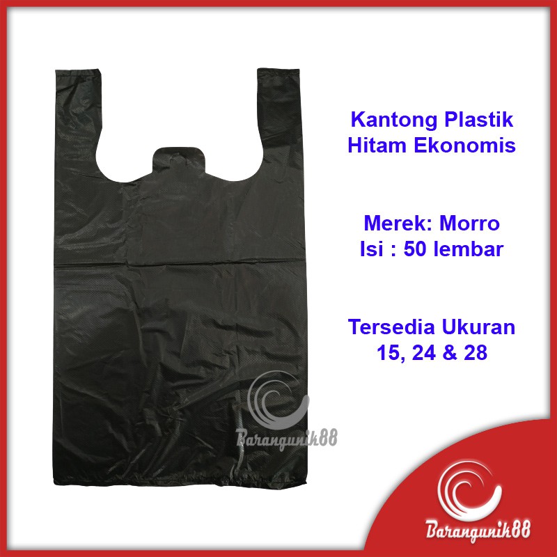 Kantong Plastik HD Morro Ukuran 15 24 28 Hitam 50 Lembar