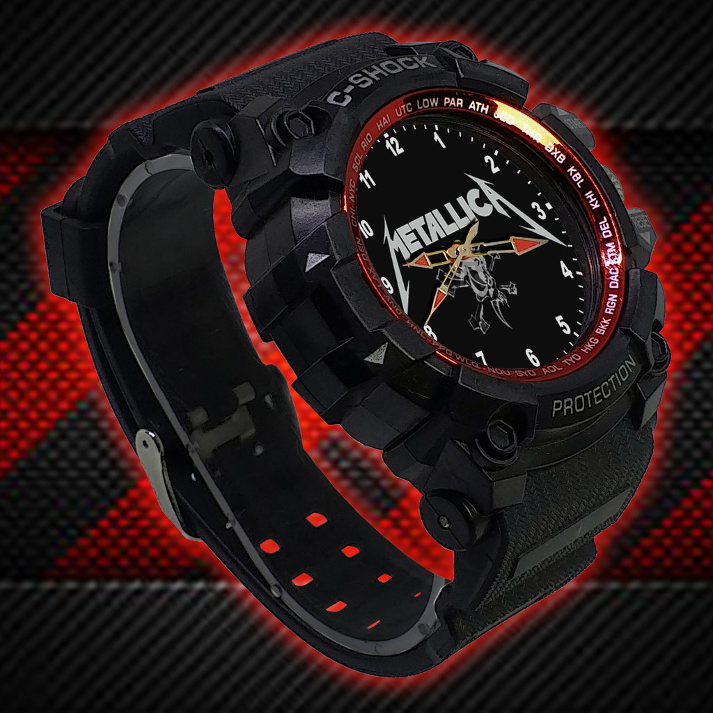 (ISTIMEWA BOSSQUE) JAM TANGAN METALLICA LIST MERAH - EXCLUSIVE 2