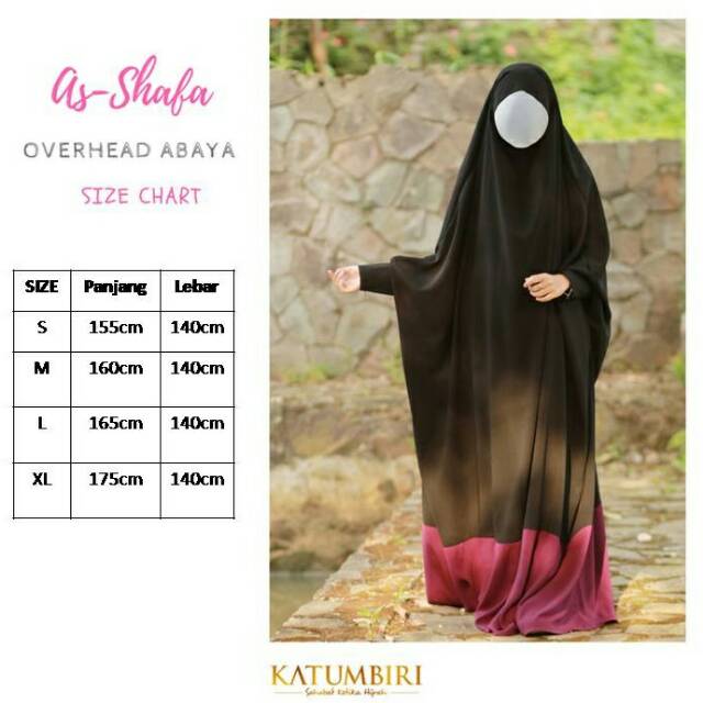 As Shafa Overhead Abaya | French Khimar Hijab Jilbab Katumbiri