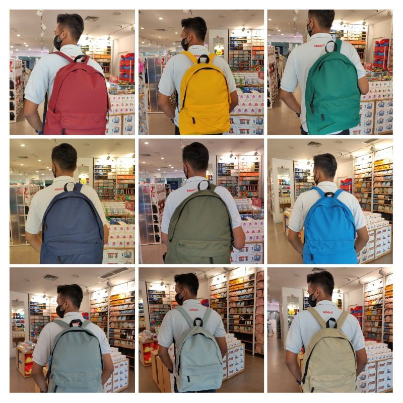 Miniso Ransel Tas Punggung Simple Backpack/Colorful Stylish Backpack