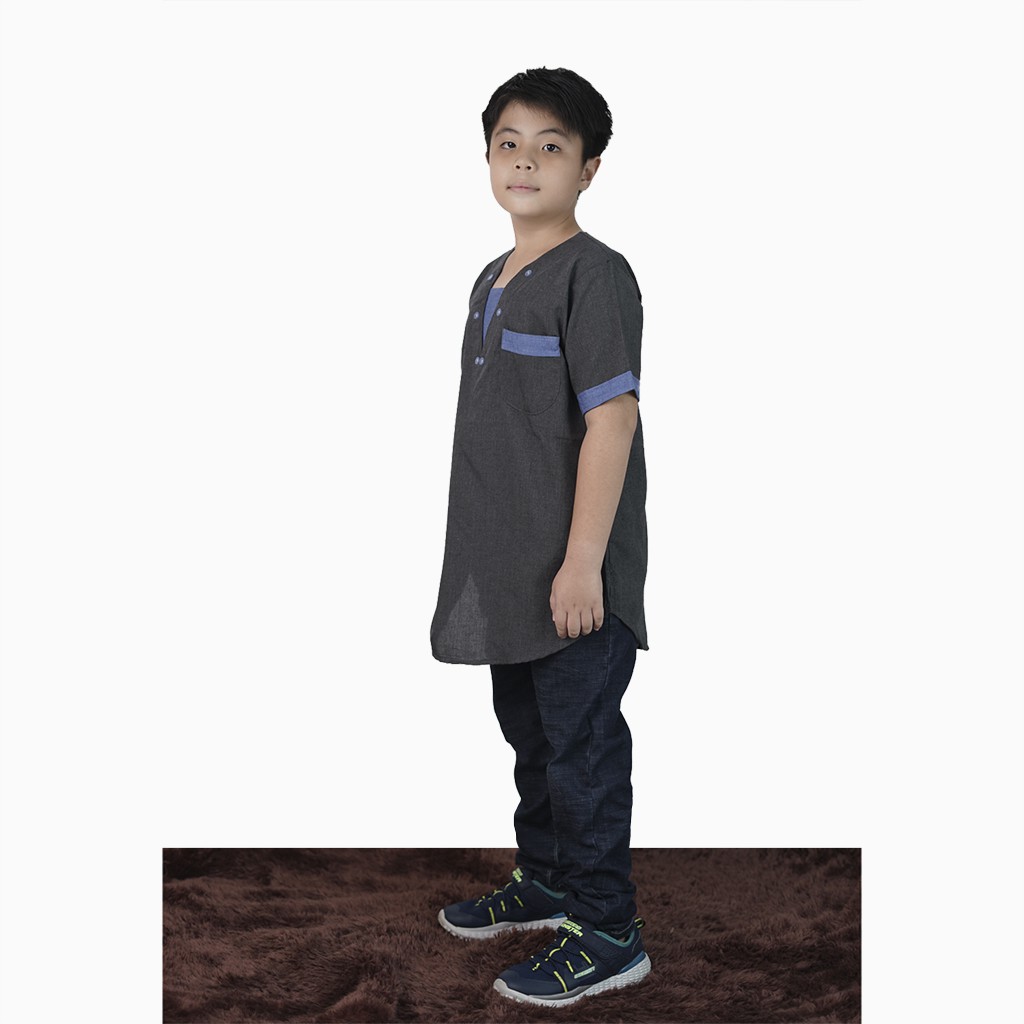 Baju Koko kurta Lengan pendek anak remaja Muslim - XSHOP Ghofur