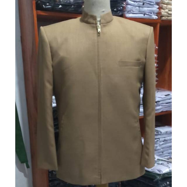 Jasket Premium kerah Mandarin by jasco (custom)wool novus jas jaket santri ustad guru pns intansi