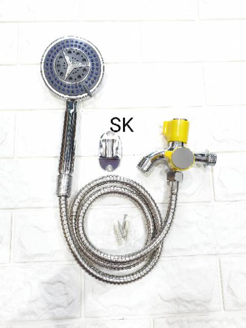 ( By 1 Get 1 ) Beli Hand Shower Kamar Mandi Dapat Kran Cabang Double 2 Lobang