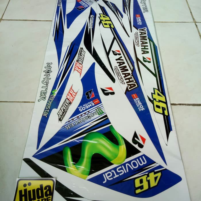 Striping sticker stiker list lis body variasi yamaha new jupiter mx 135 movistar 46