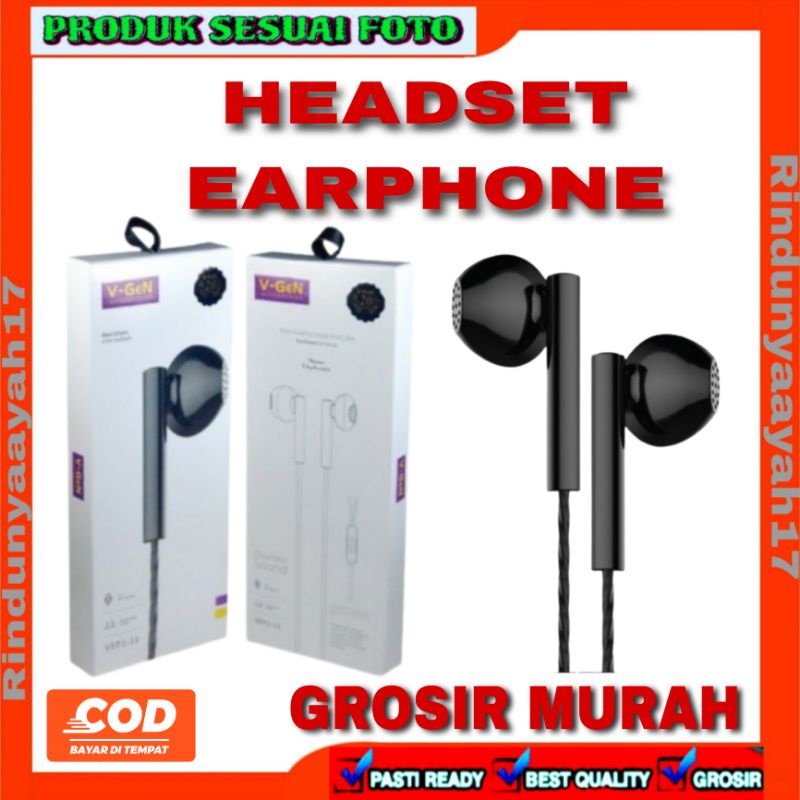 [RA] HEADSET EARPHONE HEAD SET V-GEN VEP1-11 VGEN HEAPHONE HETSET