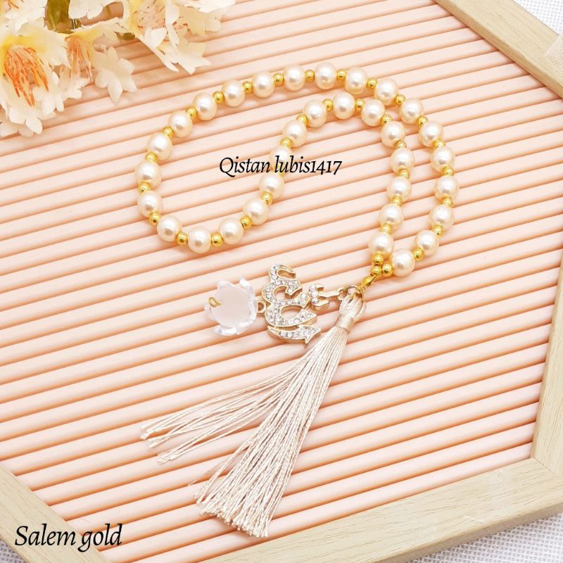 Tasbih Mutiara bed ice gold Free Ziplok