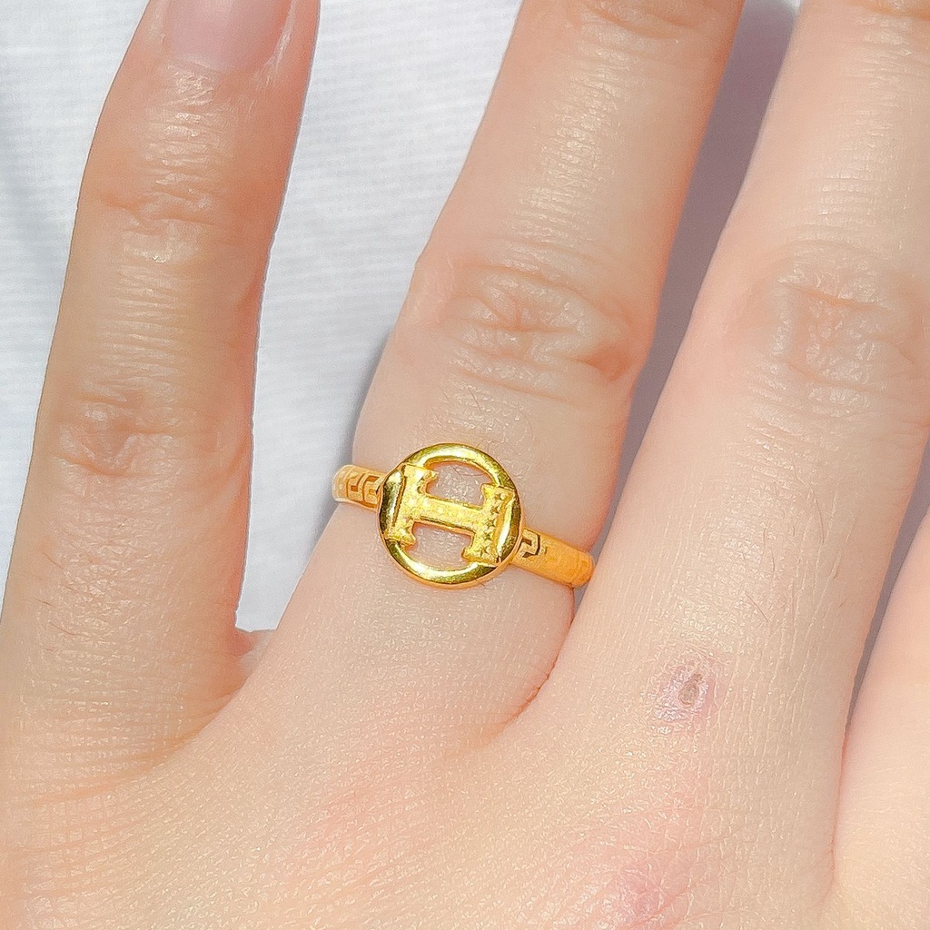 Cincin anak dan dewasa emas asli kadar 700 70 16k merk branded ringan gold ring 0,5 0,5 gram gr g lebar tampak besar