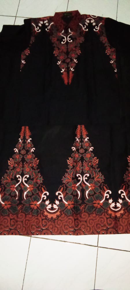 Setelan Sarung Batik Solo Warna Hitam Set Koko Batik Premium Full Furing Setelan Batik Lebaran Ori