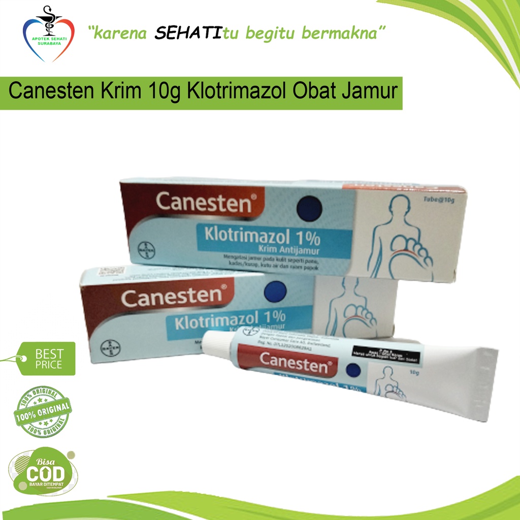 CANESTEN CR 10GR OBAT JAMUR PANU KADAS GATAL KULIT  ANTI FUNGI