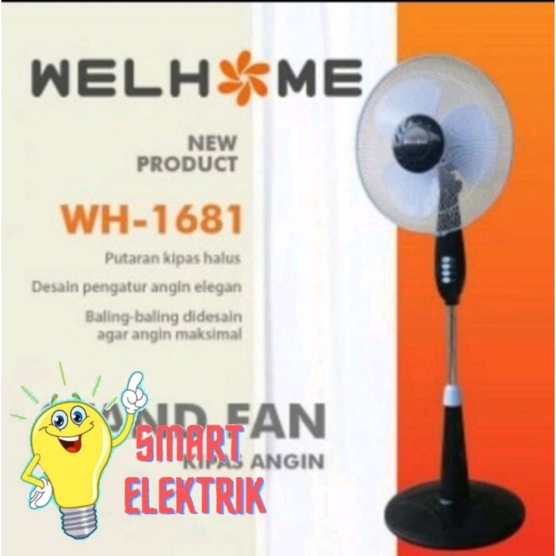 [ GRAB ONLY ] Kipas Angin Berdiri Stand Fan Wellhome type WH - 1681