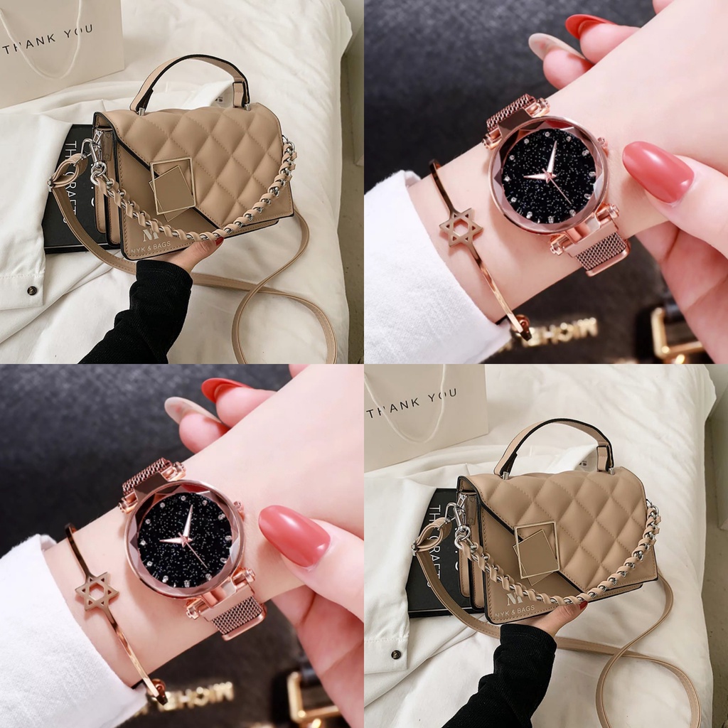 paket combo set murmer tas keren dan jam tangan import