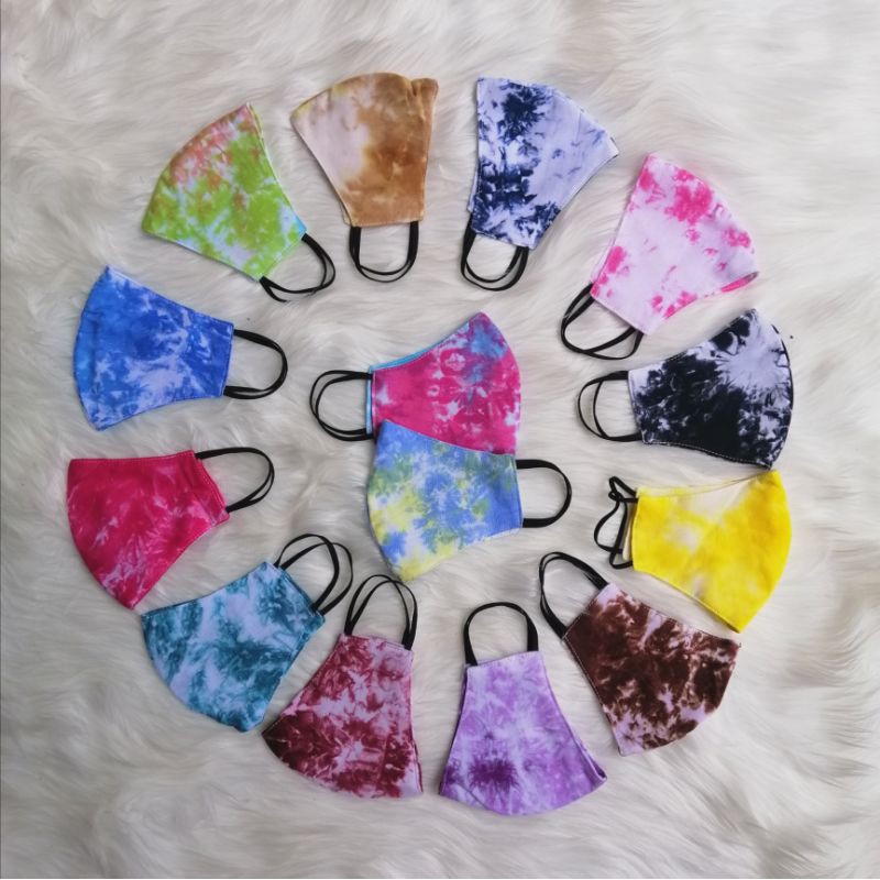 Masker Tie Dye 3ply Earloop (With Filter) RANDOM 3pcs, 6pcs, 12pcs