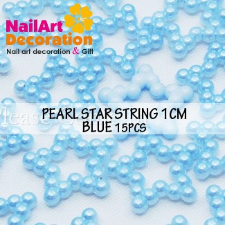 DEKORASI SLIME / CLAY / NAIL ART PEARL STAR STRING ISI 15PCS