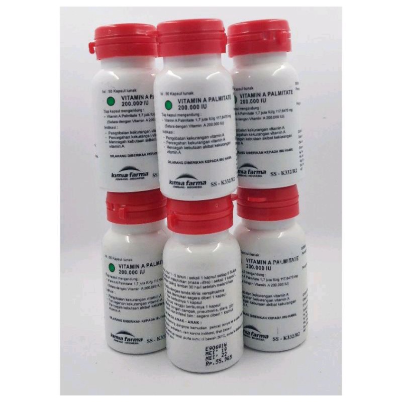 Vitamin A 200000 UI Palmitate Merah Kimia Farma Bijian