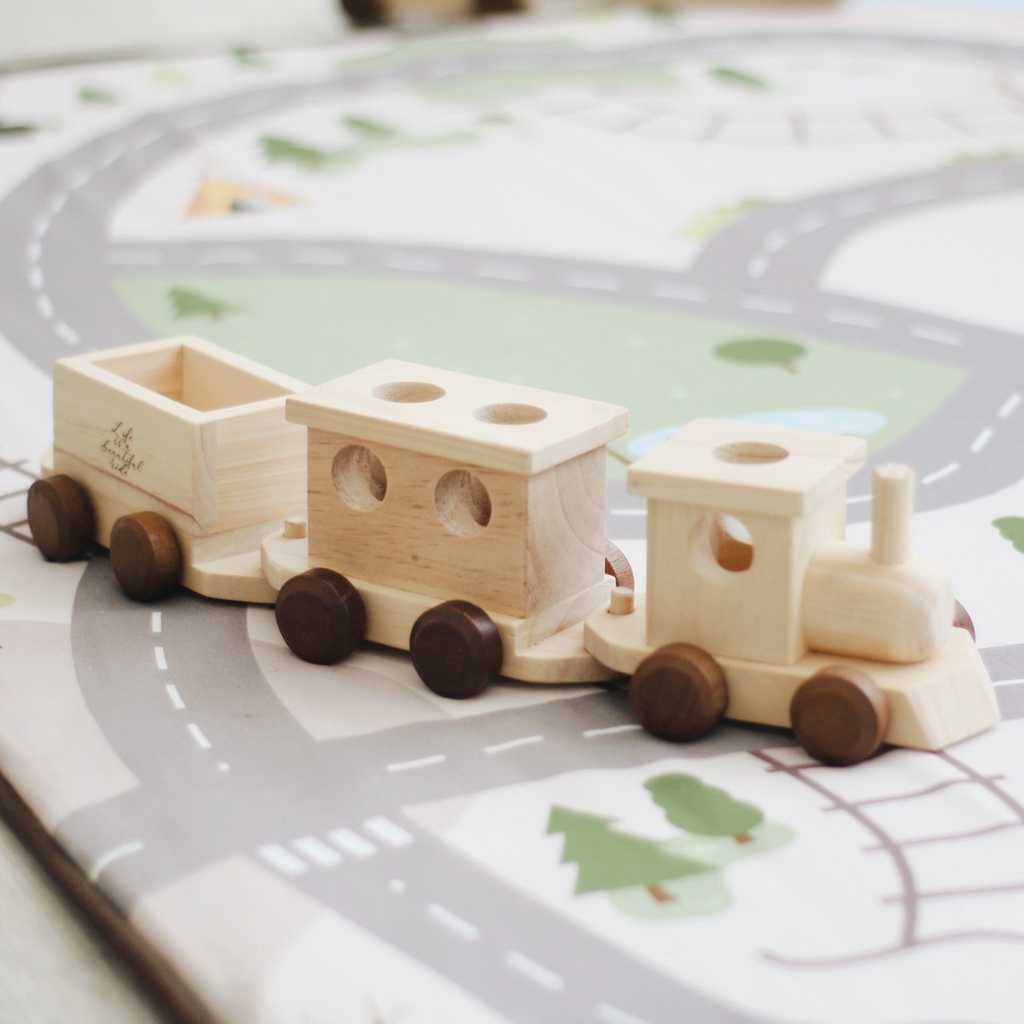 Lettering and Life Train Set Kereta Api Mainan Kayu Edukasi Wooden toys Miniatur Gerbong Lokomotif