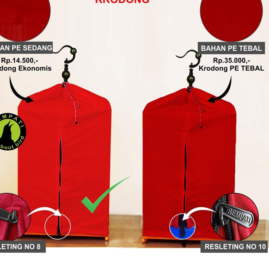 4.4 Brand  KERODONG BURUNG KOTAK KRODONG SANGKAR COVER PENUTUP KANDANG KOTAK SEMPATI EKONOMIS HG NO