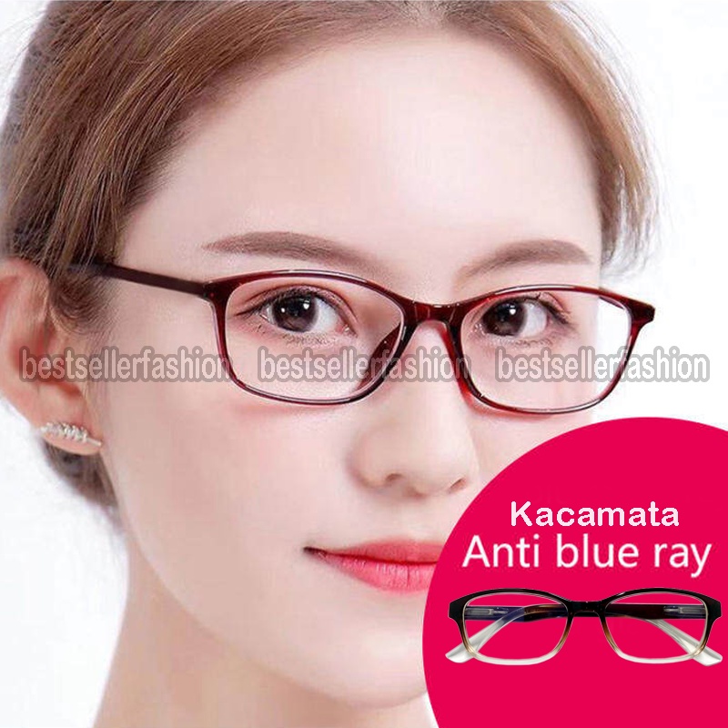 Kacamata Anti Radiasi (Design Korea) Pria dan Wanita Kacamata Blueray Kacamata Fashion Anti Radiasi Sinar Biru Komputer Hp Eyeglasses Protection Lensa Blue Light Blocking Unisex Kacamata Dewasa Normal Transparan