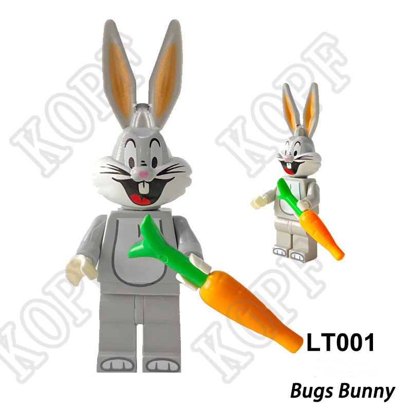 1pc Mainan Balok Bangunsusun Model Minifigures Bentuk Kelinci Daffybebekkucing Untuk Hadiah Anak