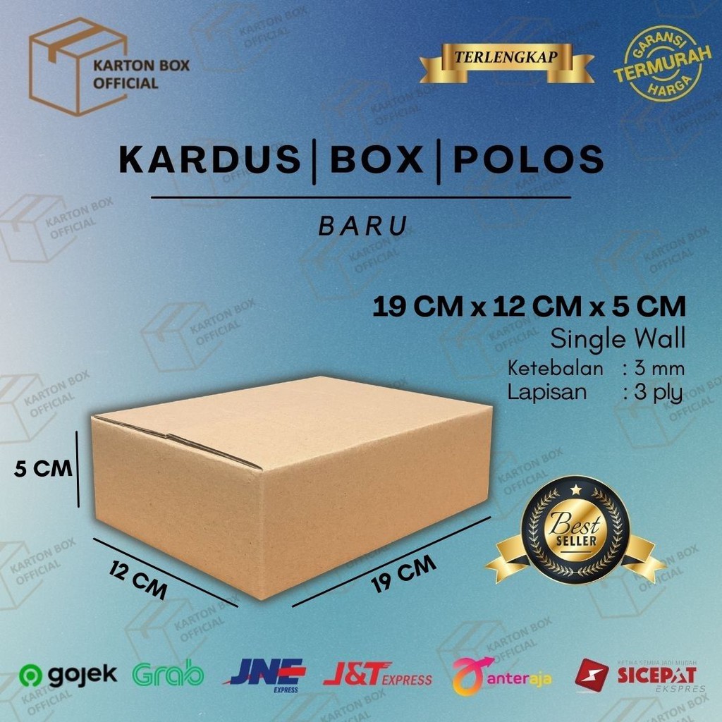 

Kardus Karton Box 19x12x5 CM Kotak Packing Packaging Polos