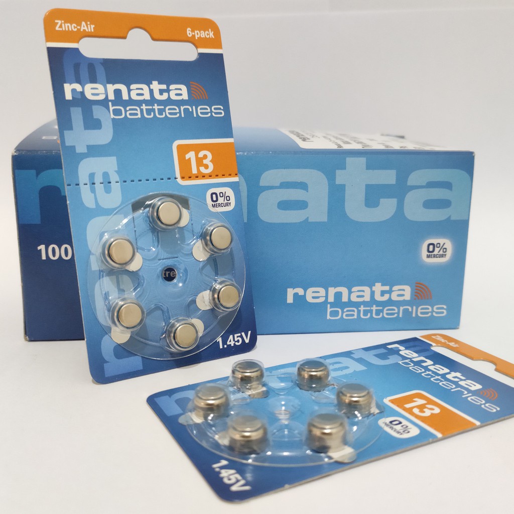 Original battery Alat Bantu dengar Renata Zinc Air ZA13 13A,D13 AC13E/EZ P13 PR13H PR48 AG5