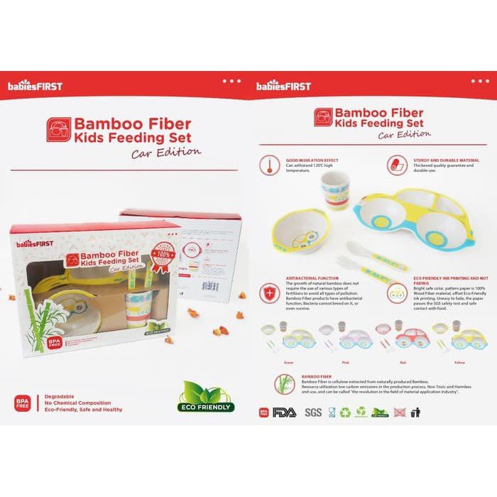 Babies First Bamboo Fiber Kids Feeding Set Cars Edition