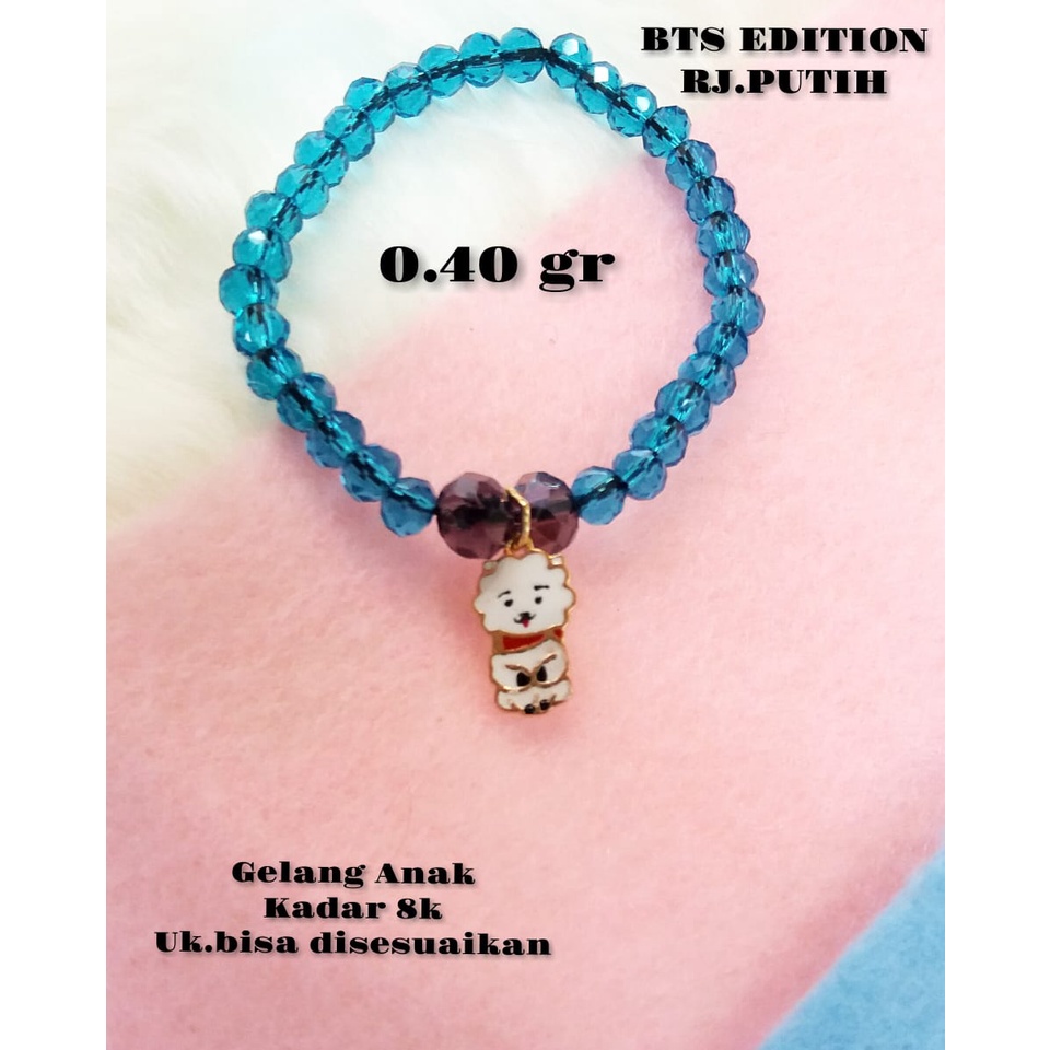 Gelang bts bt21 emas asli kadar 375/8k fashion