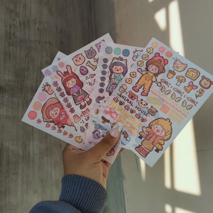 

[Canaya] Sticker Sheet Cute Cartoon Animal Lover Series || Sticker Kertas || bujo || Deco || Aesthetic || Journal || Dekorasi