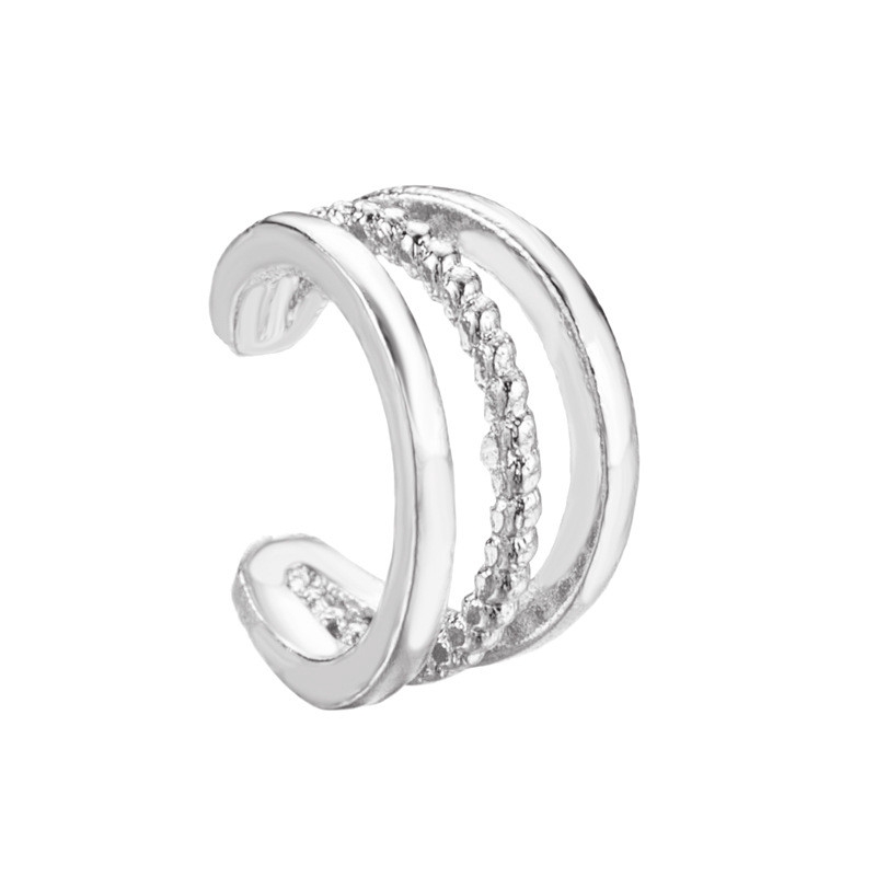 Anting-anting aksesoris fashion Klip tulang telinga tanpa telinga geometris yang stylish