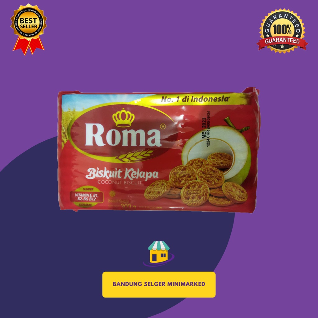 

ROMA BISKUIT KELAPA SUMBER VITAMIN E, B2, B6, B12 300GR