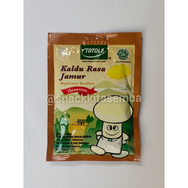 

TOTOLE JAMUR 40 gr VEGAN FOOD KEMASAN EKONOMIS